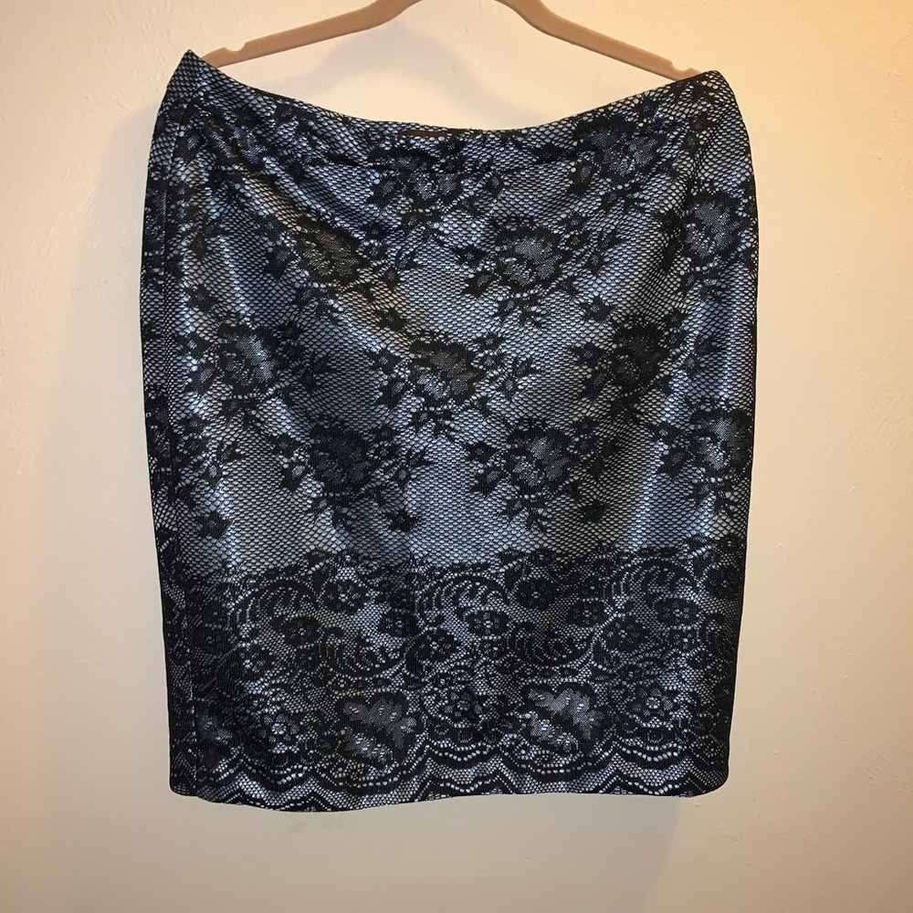 The LIMITED 14 black lace pencil skirt